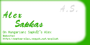 alex sapkas business card